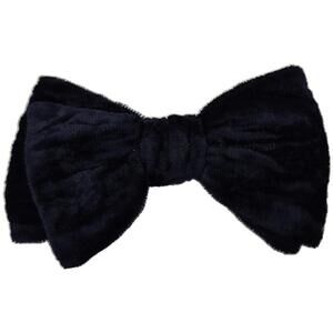 After 6 Mens Navy Blue Velour Clip On Bowtie 5inl 2.5inw